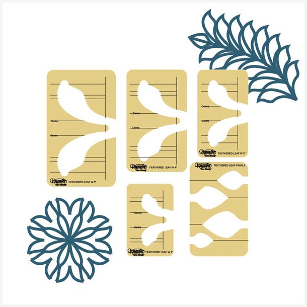 Feathered Leaf Set of 5 templates
