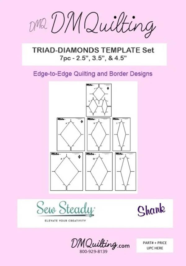 Triad Diamonds template Set (7 stk) - Alle trykfødder/Skabeloner mv til ...