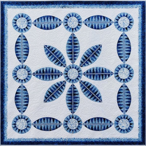Flora Blue (68" x 68" - ca 171 cm x 171 cm)