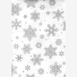 Holiday Flourish - 'Slv'-snefnug p hvid