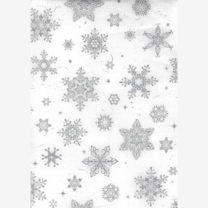 Holiday Flourish - 'Slv'-snefnug p hvid