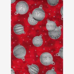 Holiday Flourish - Gr/slv julekugler p rd