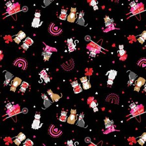 Black Kitty Love - katte p sort baggrund