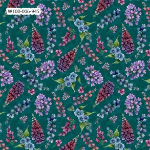 Wild Garden - Small Floral Teal 