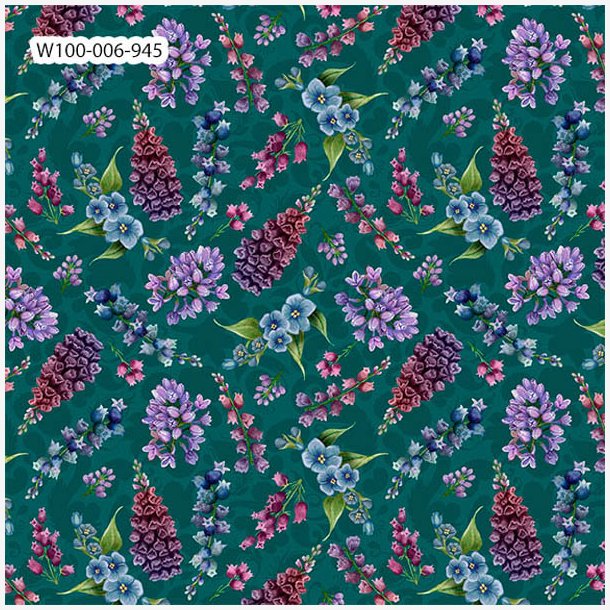 Wild Garden - Small Floral Teal 