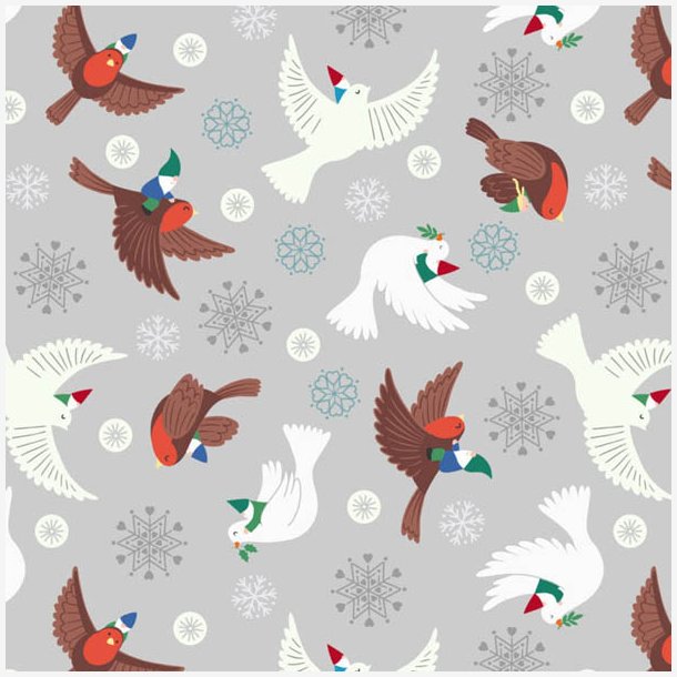 Nisser p flyvende duer p gr baggrund