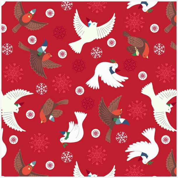 Nisser p flyvende duer p rd baggrund