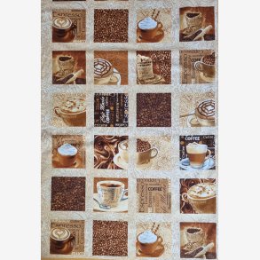 Panel med kaffekopper og kaffemotiver