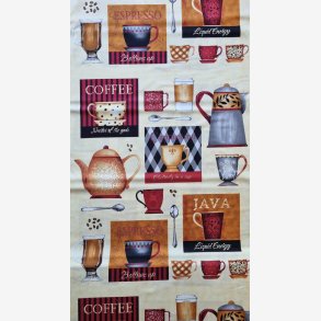 Panel med kaffemotiver