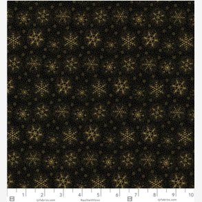 Christmas Remembered - Flurries - Black Gold Fabric