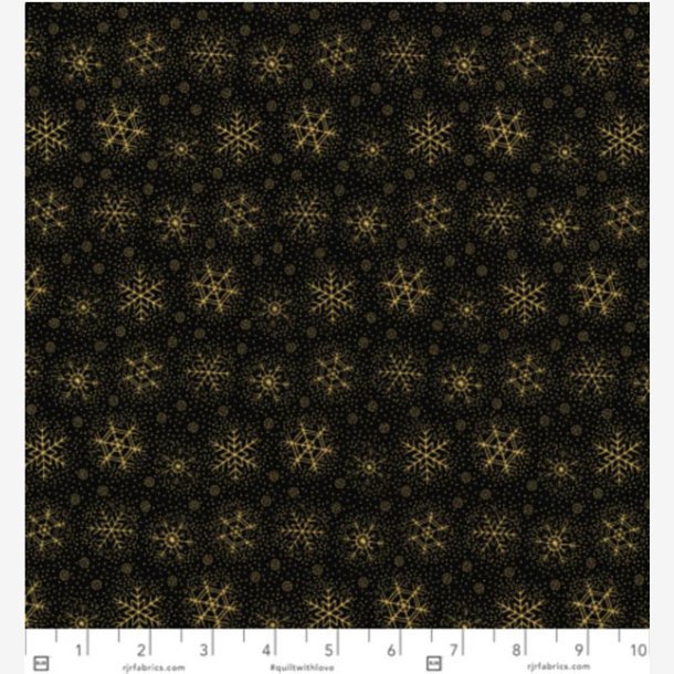 Christmas Remembered - Flurries - Black Gold Fabric