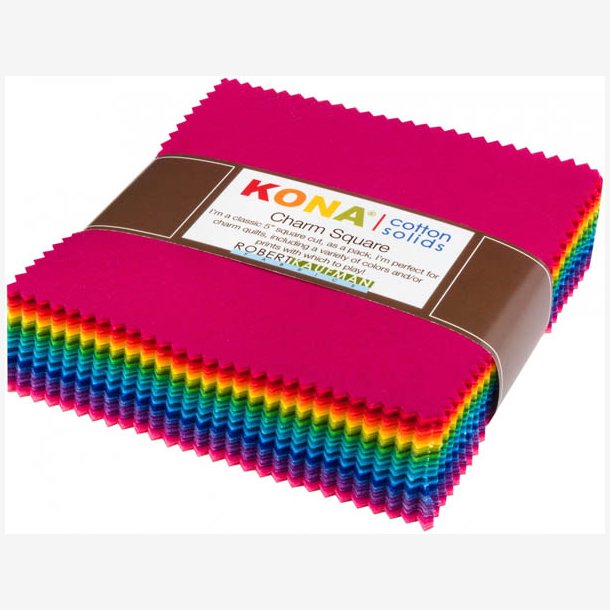 Kona cotton charm pack - Solid Bright - 101 stk.