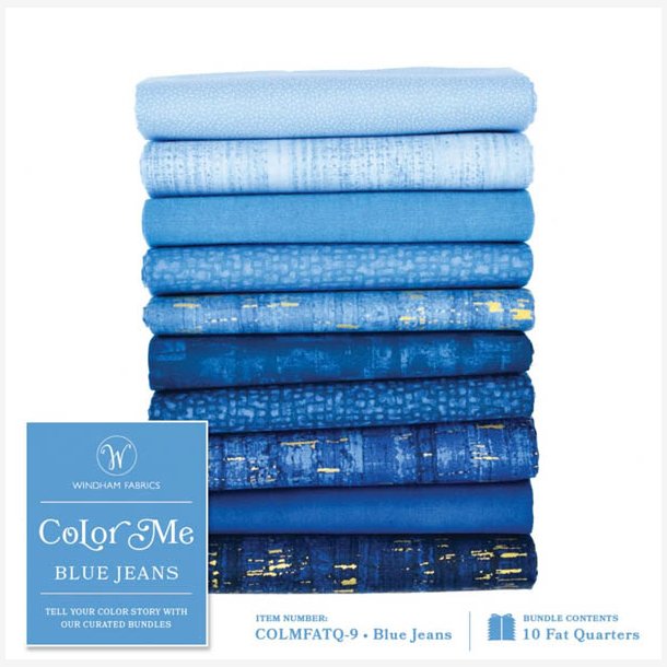 Color Me Blue Jeans - 10 fat quarters