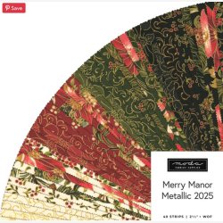 Merry Manor Metallic 2025 - Jelly Roll med 40 styk 2� x 44" strimler