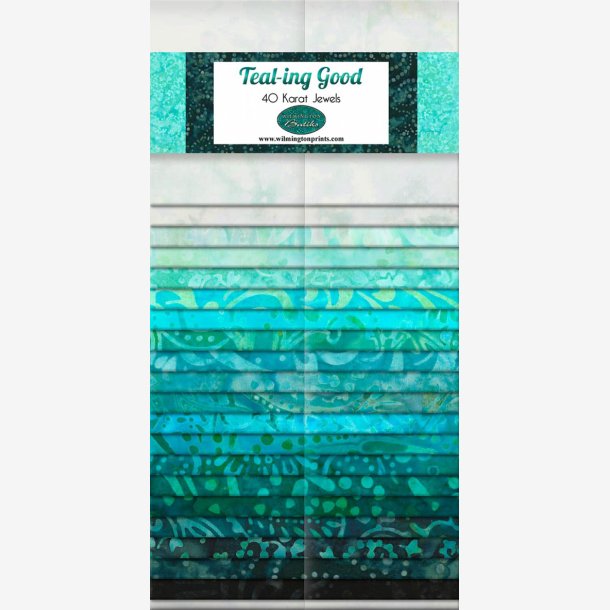 Teal-ing Good - batik stofpakke - 2&frac12;" strimler