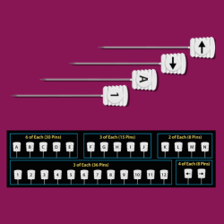 Magic Pins  - knappenle med bogstaver, tal og pile