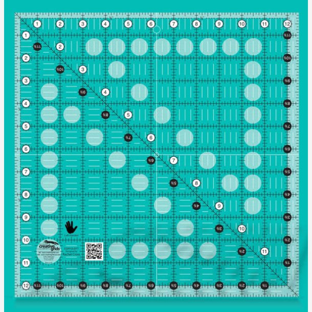 Non Slip 12�" x 12�" kvadratlineal - til venstreh�ndet
