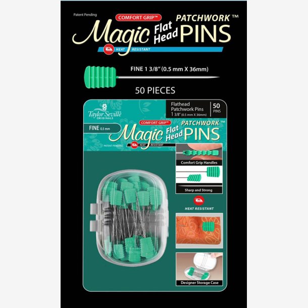 Magic Pins flathead patchwork fine - 50 stk