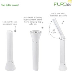 Foldbar LED lampe - genopladelig 