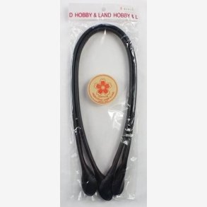 66 cm taskehndtag i brun lder - 2 stk.