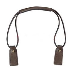 50 cm taskehndtag i brun lder - 2 stk.