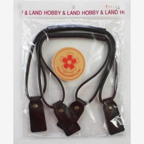 50 cm taskehndtag i brun lder - 2 stk.