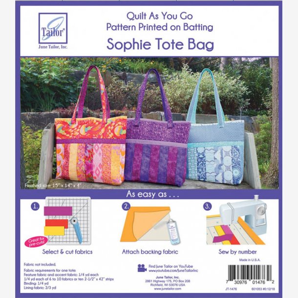 Sophie taske - Taskemønstre -tilbehør Kirstens Quiltshop - patchwork, quilt, stof og bøger